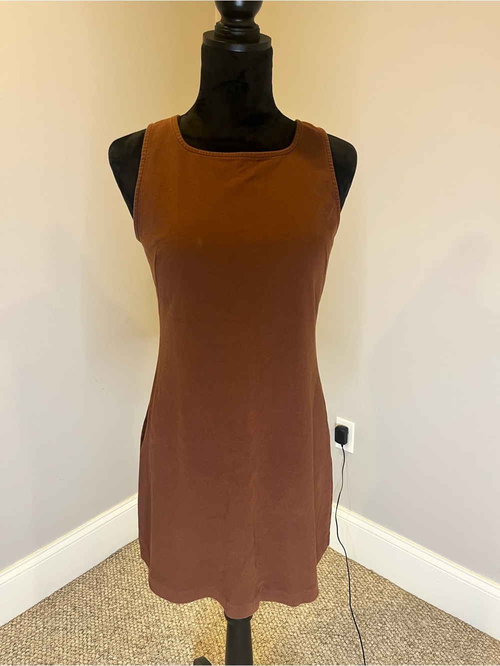 Everlane Sleeveless Shift Mini Dress in Chestnut Brown- small